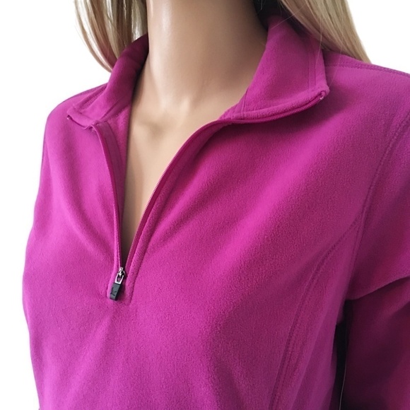 Eddie Bauer Quest ΒΌ Zip Pullover Top Jacket Super Soft Plush Fleece Magneta - Picture 11 of 16